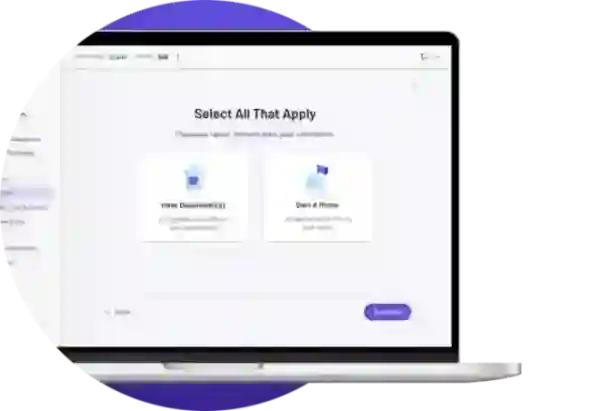 Laptop with TaxAct products display clipped in ellipse for deluxe product page
